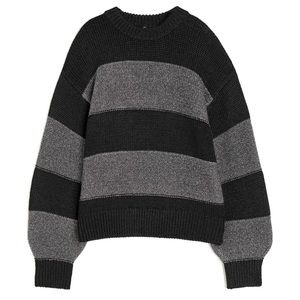 NWT H&M black and grey striped sweater